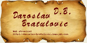 Daroslav Bratulović vizit kartica